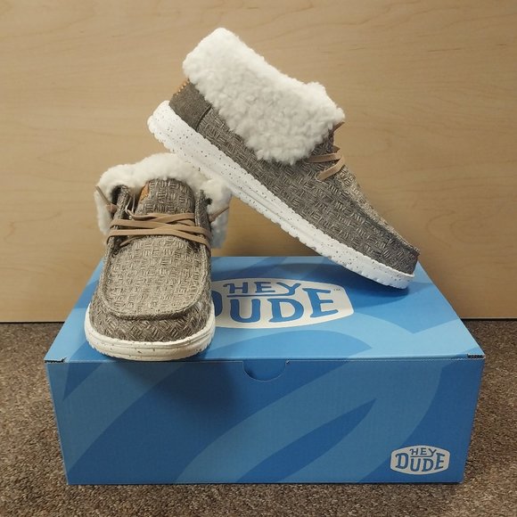 Hey Dude Wendy Fold Stitch Boot Cozy - Walnut with Natural - Picture 1 of 3